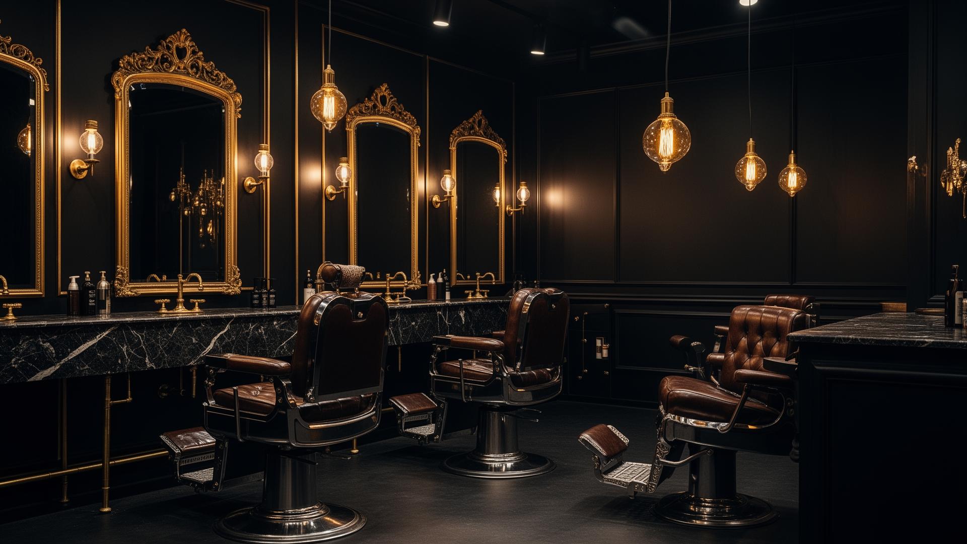 Interior premium da barbearia Don.Barber
